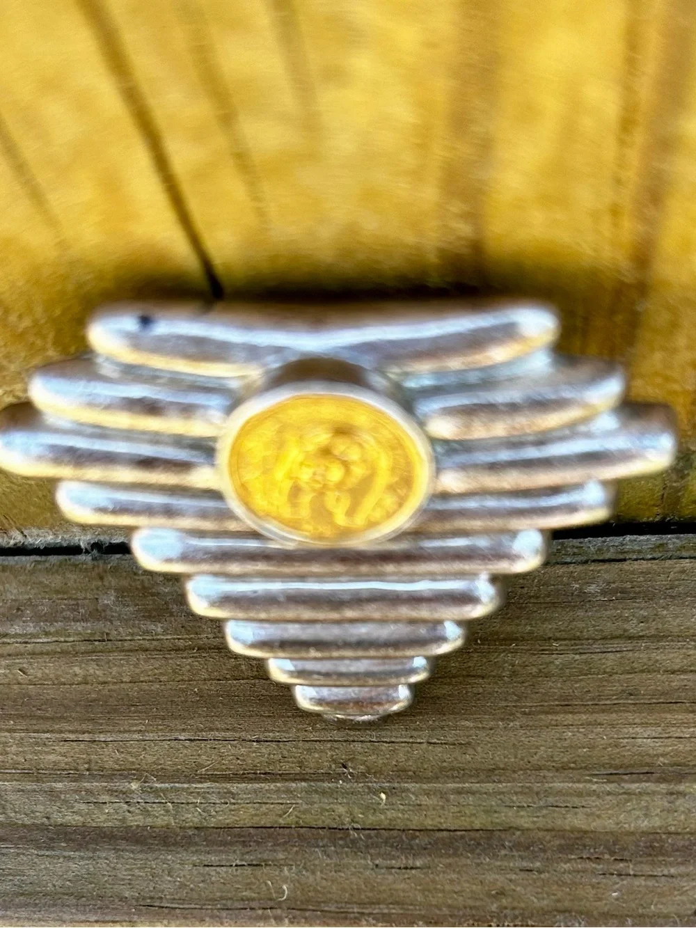 1986 5 Yuan Chinese Panda 1/20 Oz .999 Fine Gold Coin Sterling Silver Brooch Pin